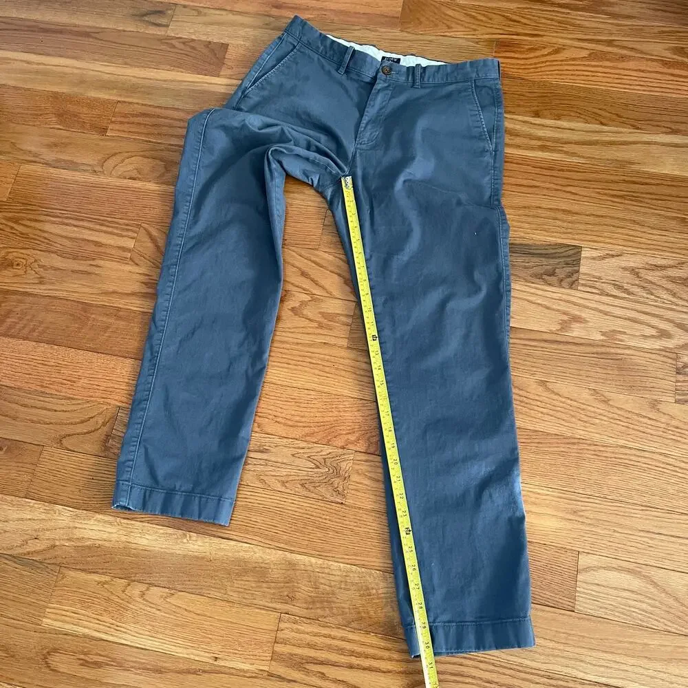 J. Crew Factory Flex Straight Leg Pants Mens 33x30 Blue Chino H3186